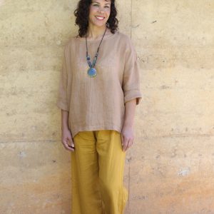 Linen Woman's Top Taupe
