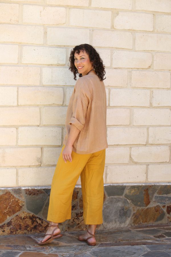 Linen Woman's Top Taupe
